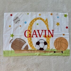 Personalized “Gavin” Sports Themed Kids Pillowcase | 20”x30” Queen